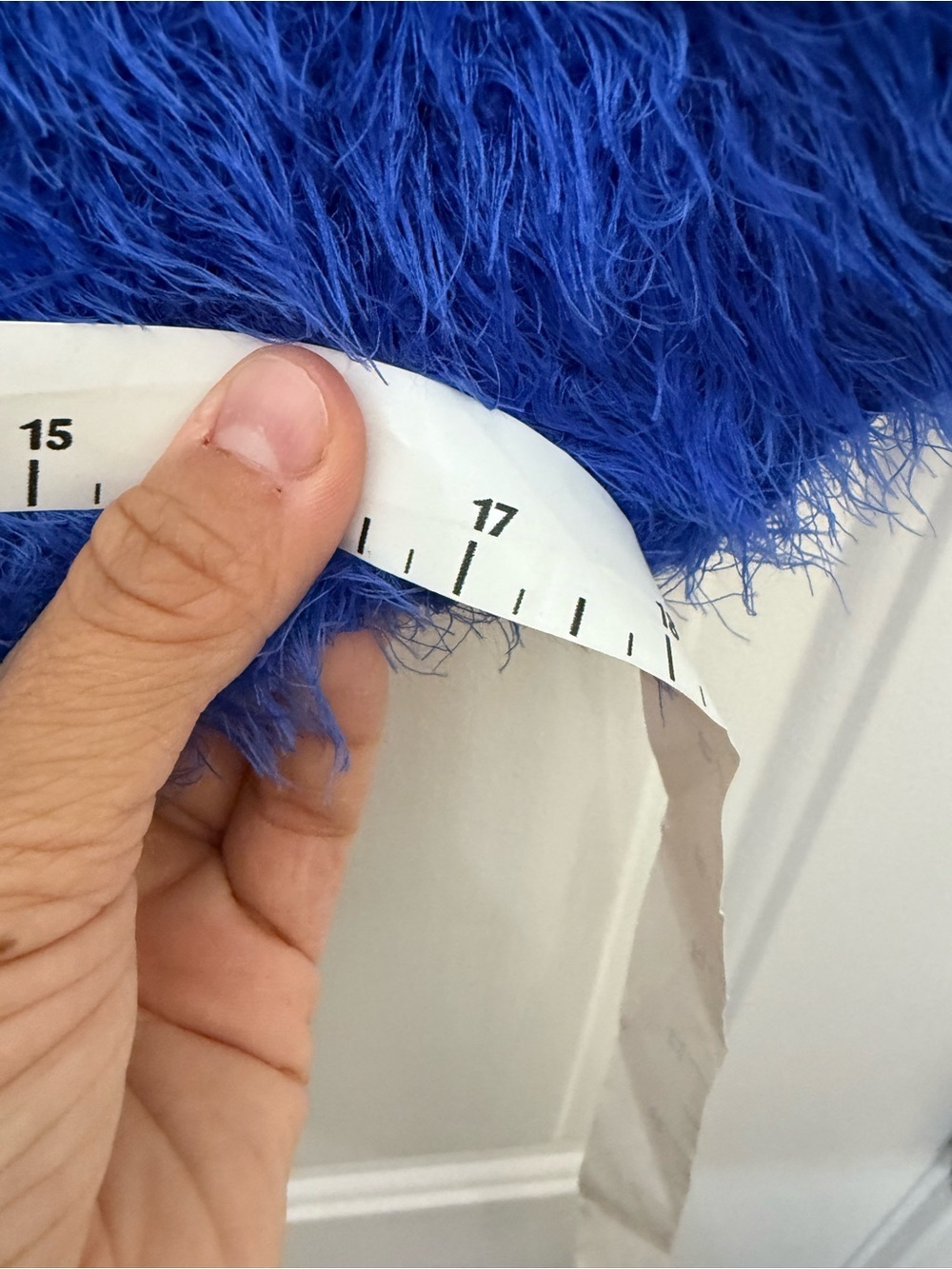 Majorelle Blue Fuzzy Cropped V Neck Top Size Medium Maximalist Festival - Picture 7 of 7